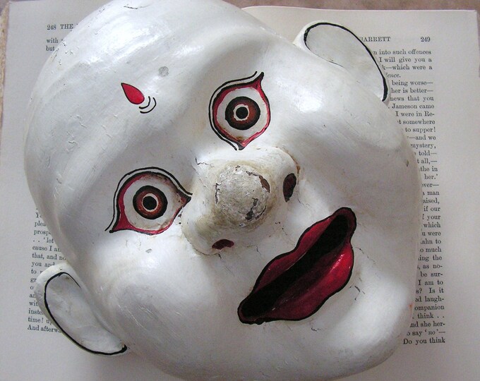 ON HOLD Vintage Paper Mache Mask Wall Hanging Decor Folk Art Etsy