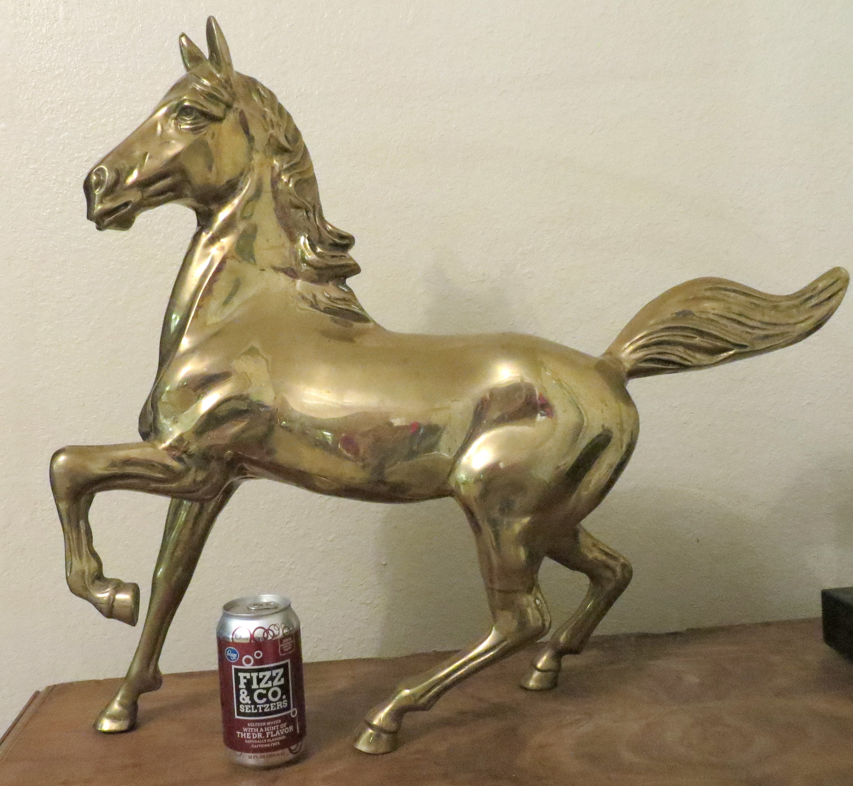 Vintage Large Brass Horse Art Sculpture Stallion Floor Statue Etsy
