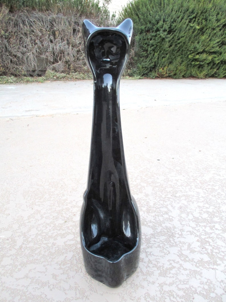 Vintage Ceramic Black Cat Toilet Brush Holder Lamson Etsy