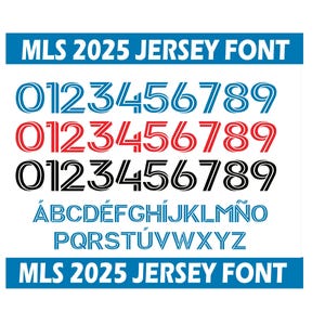 MLS 2025-2026 Font – Digital Download for Shirts, Names & Numbers | Football Vector Typeface - Messi Font -