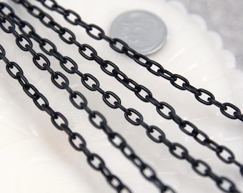 Lightweight Black Aluminum Chain: 7mm Strong Black Chain - 8 feet / 2.5 meters