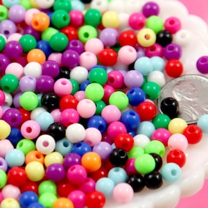 6mm Gumball Acrylic Beads: 500 Mixed Colors