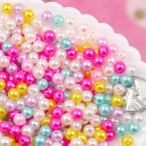 Pastel Acrylic Pearl Beads: 6mm Round, 500 pc Set