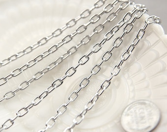 Silver Chain - 7mm Strong Silver Tone Chain - 8 feet / 2.5 meters