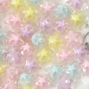 Pastel Star Beads 15mm Super Cute Pastel Inner Bead Star - Etsy