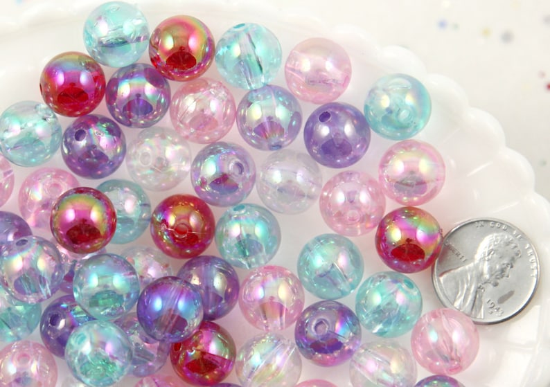 Pastel Beads 12mm Iridescent Pastel AB Mix Translucent - Etsy