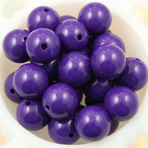 Chunky Bubblegum Beads - 20mm Chunky Gumball Bubblegum Resin Beads - Purple - 12 pc set bild 1
