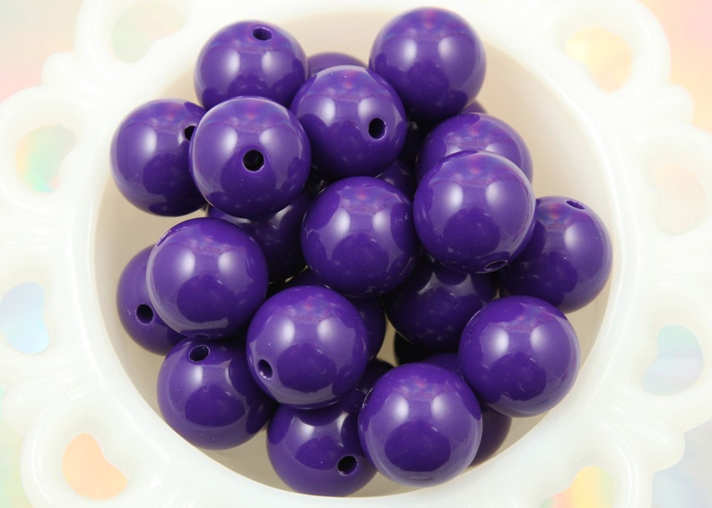 Chunky Bubblegum Beads - 20mm Chunky Gumball Bubblegum Resin Beads - Purple - 12 pc set bild 1