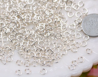 Jump Rings - 5mm Small Silver Plated Open Jump Rings, Brass - 200 pc set