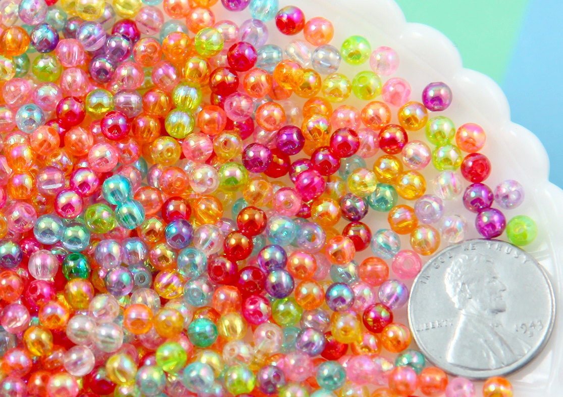 1,000pc Faceted Plastic Transparent Beads Round 6mm Clear Beads