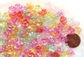 Iridescent Flower Beads: 10mm 3D Acrylic Resin Beads (150 pc set)