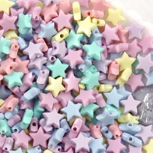 Pastel Star Beads: 10mm Tiny Plastic Charms - 275 pc Set
