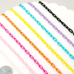 Tiny Plastic Chain - 8mm Tiny Plastic Chain - 20 inches or 55 cm - for Necklaces, Jewelry, Accessories - 4 pcs set