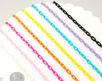 Tiny Plastic Chain - 8mm Tiny Plastic Chain - 20 inches or 55 cm - for Necklaces, Jewelry, Accessories - 4 pcs set