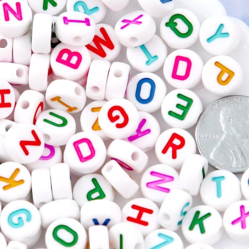 Big Letter Beads 10mm Large Round Black Alphabet Acrylic or Etsy