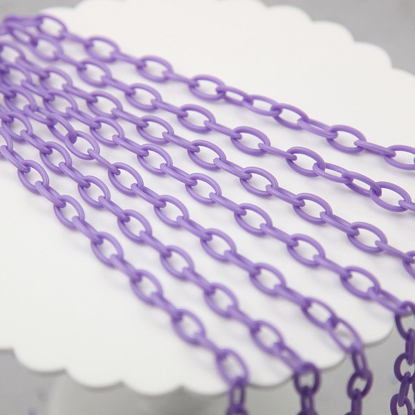 Plastic Chain - 13mm Purple Acrylic or Plastic Chain - 16.5 inch length / 42 cm length - 3 pcs set