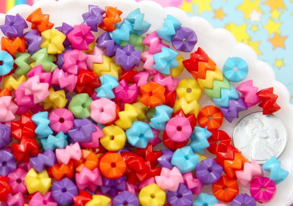 Acrylic Cross Beads | Kawaii Bead Supplies | Cute Pastel Kei Bracelet &  Necklace DIY (15pcs / 18mm x 24mm / Assorted Color)