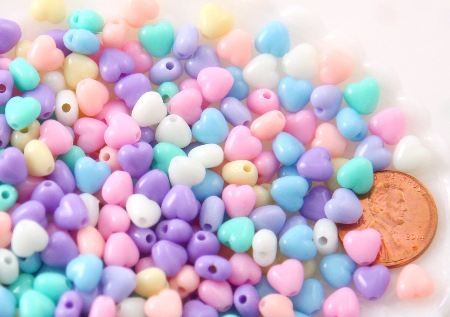 200 Pieces Pastel Heart Beads Bulk for Jewelry Making Pony Acrylic Heart  Beads Colorful Plastic Pastel Beads Assorted Rainbow Color Heart Shape  Beads