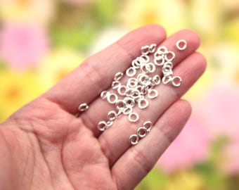 Jump Rings - 5mm Small Silver Plated Open Jump Rings, Brass - 200 pc set