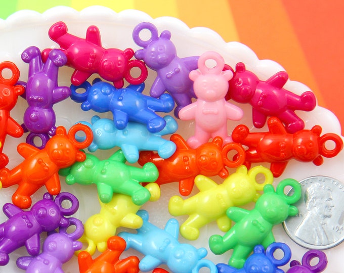 Plastic Charms 16mm Candy Bears Acrylic or Plastic Charms Etsy