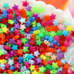 Tiny Star Beads: 6mm Colorful Acrylic Spacer Beads - 500 pc Set