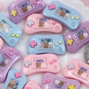 Video Game Flat Backs - 12 pieces - 29mm Pastel Videogame Retro Portable Console Resin or Plastic Cabochons