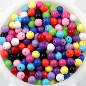 Round Acrylic Beads - 8mm Gumball Bubblegum Resin Beads - 150 pc set