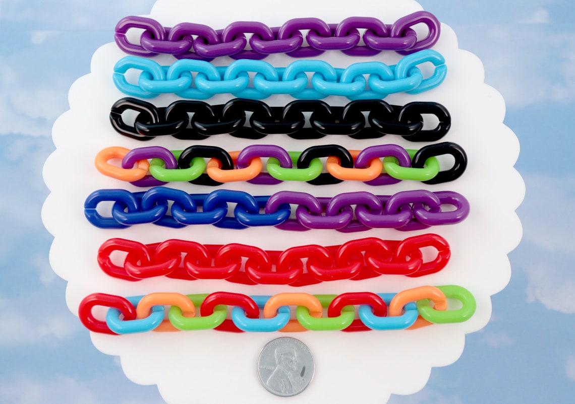 Plastic Chain Links 20mm Deep Dark Colors Plastic or Acrylic Etsy