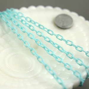 Plastic Chain - 7mm Delicate Plastic Light Blue Chain - 55 inches or 140 cm - 2 pieces