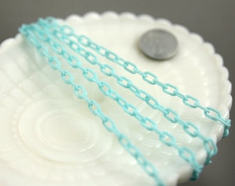 Plastic Chain - 7mm Delicate Plastic Light Blue Chain - 55 inches or 140 cm - 2 pieces