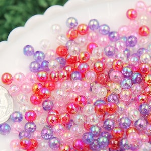 Iridescent Pastel AB Beads: 6mm Translucent Acrylic Resin, 400 pc Set