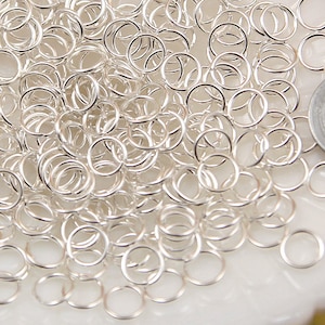 Jump Rings - 8mm Medium Silver Plated Open Jump Rings, Brass - 100 pc set