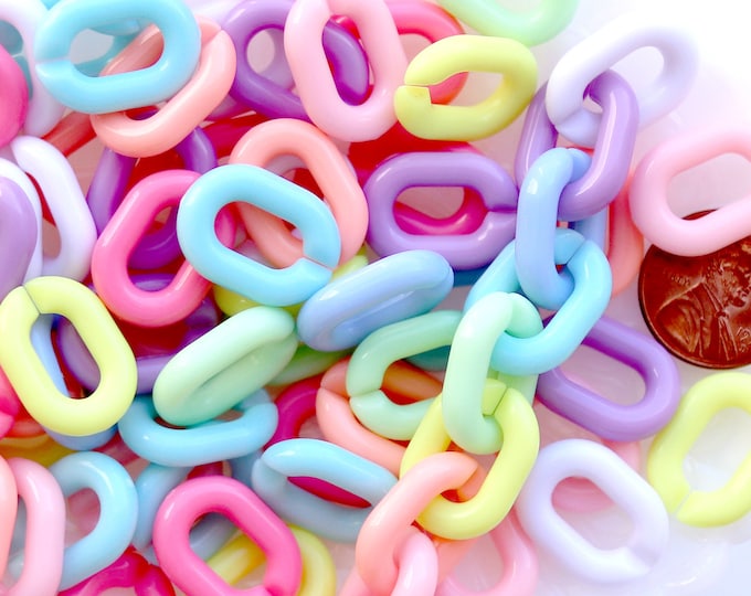 Plastic Chain Links - 30mm Big Gradient Color Plastic Chain Links - 21 ...