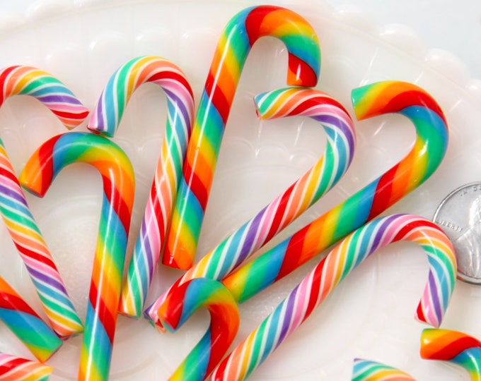 Fake Candy Canes 47mm Super Cute Candy Cane Faux Candy Etsy