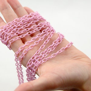 Lilac Plastic Chain: 7mm Delicate Links, Lead & Nickel-Free (55 inch, 2pcs)