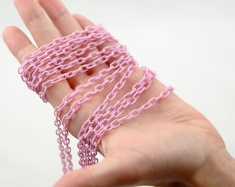 Plastic Chain - 7mm Delicate Plastic Lilac Chain - 55 inches or 140 cm - 2 pieces