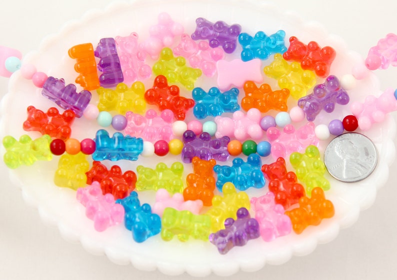 Gummy Bear Beads 17mm Fake Gummy Bears With Hole for - Etsy