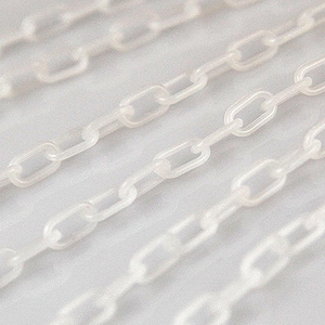 Plastic Chain - 7mm Delicate Milky White Plastic Chain - 55 inches or 140 cm - 2 pieces