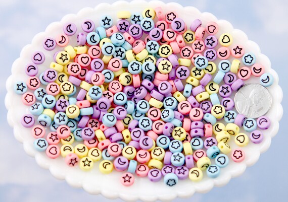 200 Pieces Pastel Heart Beads Bulk for Jewelry Making Pony Acrylic Heart  Beads Colorful Plastic Pastel Beads Assorted Rainbow Color Heart Shape  Beads