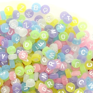 Letter Beads 7mm Little Round Black Alphabet Acrylic or Resin Beads 400 Pc  Set 