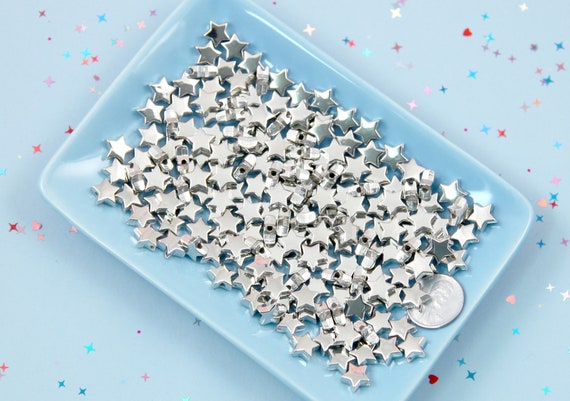 Spacer Beads - 300 pcs - 5mm Electroplated Silver Plastic Spacer Beads -  Super Lightweight - Easily use to make any kind of jewelry