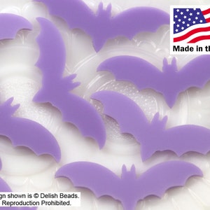 Bat Cabochons - 45mm Purple Bats Acrylic or Resin Cabochons - 6 pc set