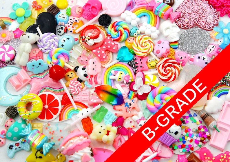 US Seller 1 POUND 200 pcs approx Flawed Resin Cabochons Grab Bag B-Grade Cabochon Pendant Mix Imperfect Pieces Random Assortment image 3