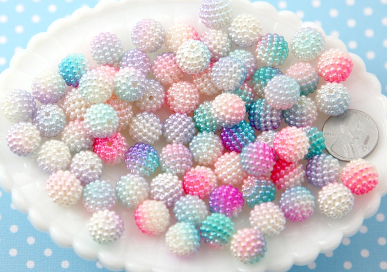 Berry Beads 12mm Pastel Berry Beads Pearly Acrylic or Resin - Etsy