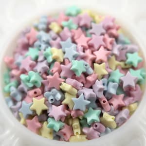 Pastel Star Beads - 10mm Tiny Plastic Pastel Star Beads - 275 pc set