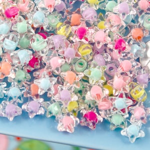 Pastel Star Beads: 12mm Shiny Acrylic Resin Beads - 150 pc Set