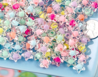 Pastel Star Beads: 12mm Shiny Acrylic Resin Beads - 150 pc Set