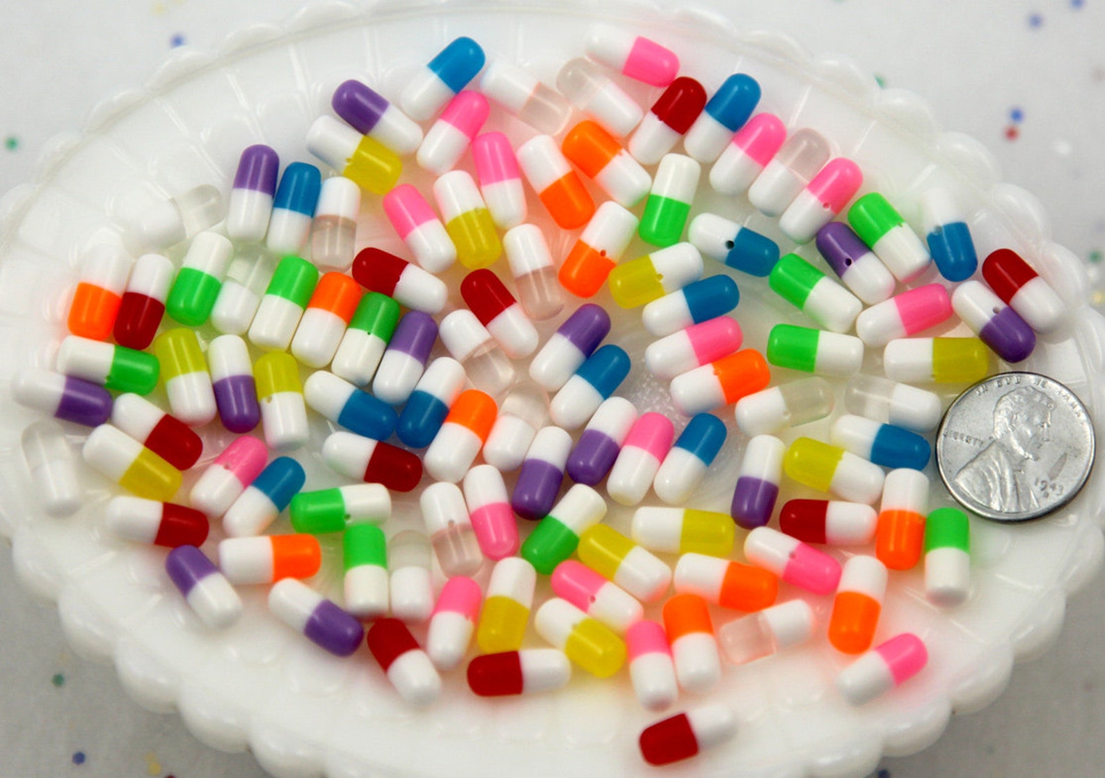 Fake Pills 12mm Happy Pills Tiny Fake Plastic or Resin Etsy