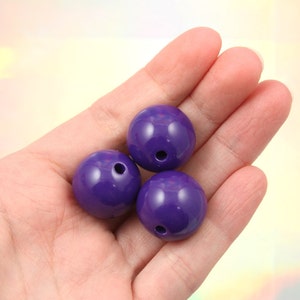 Chunky Bubblegum Beads - 20mm Chunky Gumball Bubblegum Resin Beads - Purple - 12 pc set bild 2