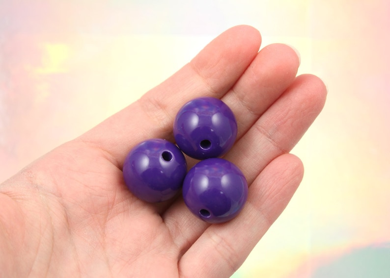 Chunky Bubblegum Beads - 20mm Chunky Gumball Bubblegum Resin Beads - Purple - 12 pc set bild 2